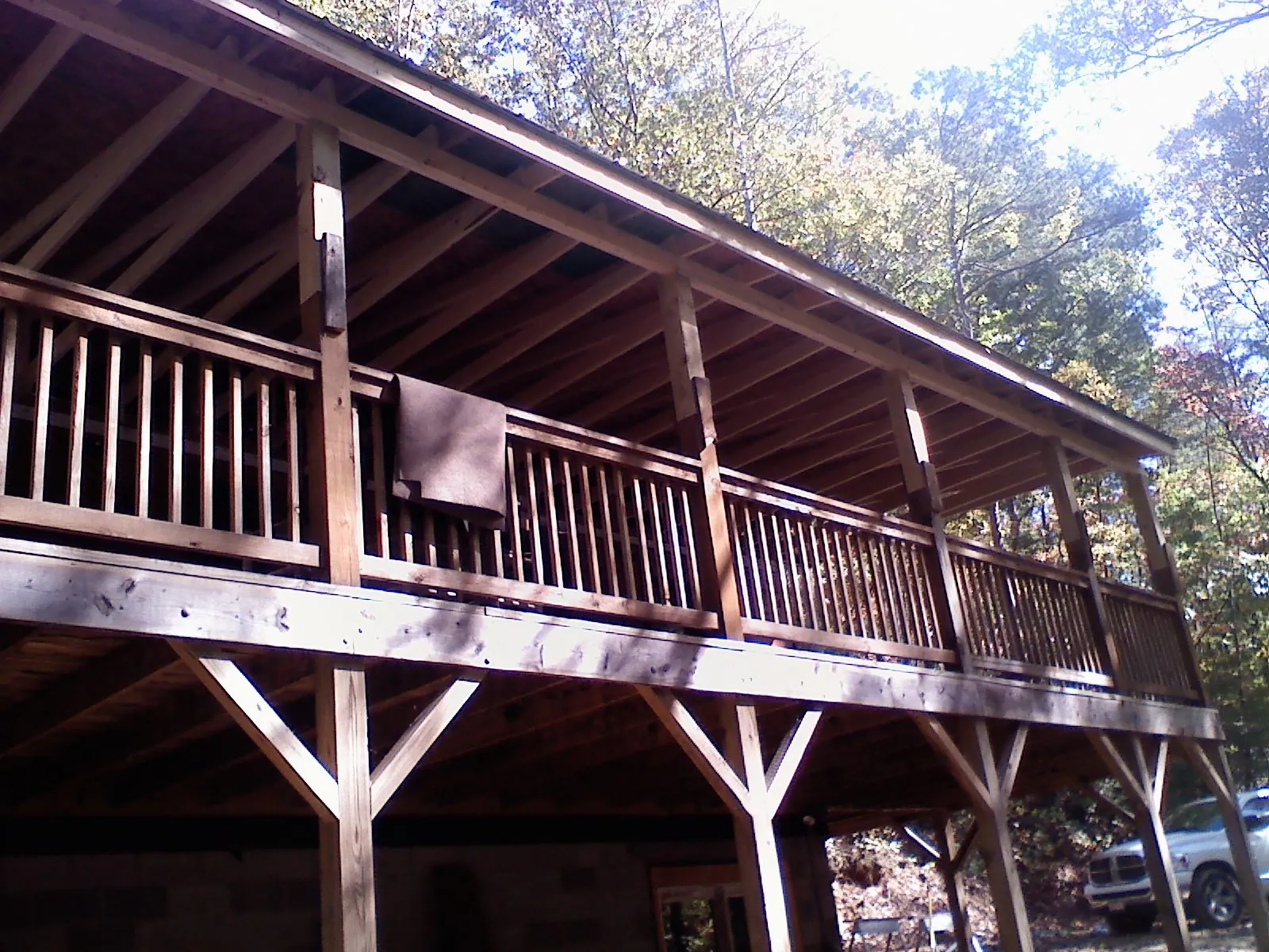 Timber framing under a new elevated porch and deck — Roof Leak Repair in Pleasant Valley by Roofing Brothers